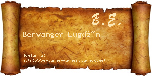 Bervanger Eugén névjegykártya